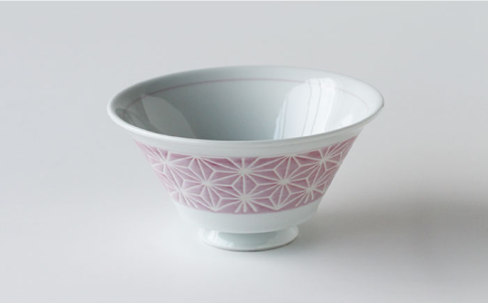 【波佐見焼】麻の葉 おしゃれDON どんぶり パープル【Cheer house】 [AC125]