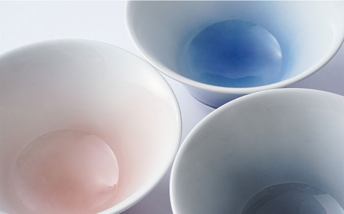 【波佐見焼】カラー吹き おしゃれDON どんぶり 3色セット【Cheer house】 [AC131]