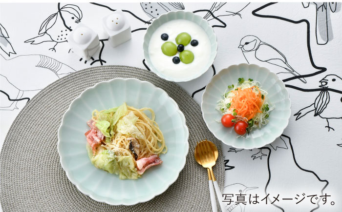 【波佐見焼】RINKA プレート ボウル 3点セット 青磁【長十郎窯】 [AE28]