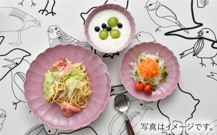 【波佐見焼】RINKA プレート ボウル 3点セット ピンク【長十郎窯】 [AE30]