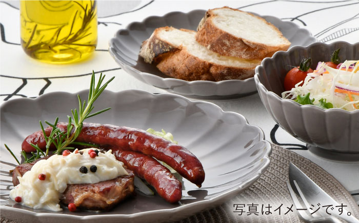 【波佐見焼】RINKA プレート ボウル 3点セット グレー【長十郎窯】 [AE31]