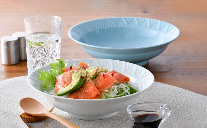 【波佐見焼】WAVE 盛鉢 ボウル 2色セット【一真窯】 [BB57]