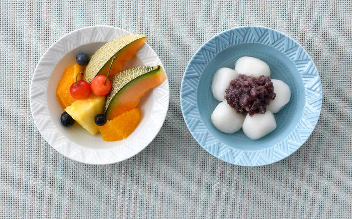 【波佐見焼】WAVE小鉢2個セット（白・トルコブルー）食器 皿【一真窯】 [BB62]