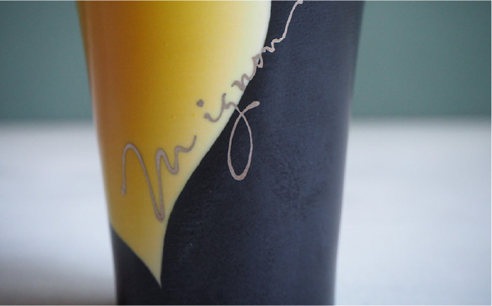 【波佐見焼】mignon ハート タンブラー 2個セット 黄・紫【紫明窯・作家はな】【陶藤】 [BE21]