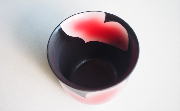 【波佐見焼】mignon ハート フリーカップ 2個セット 赤・グレー【紫明窯・作家はな】【陶藤】 [BE24]