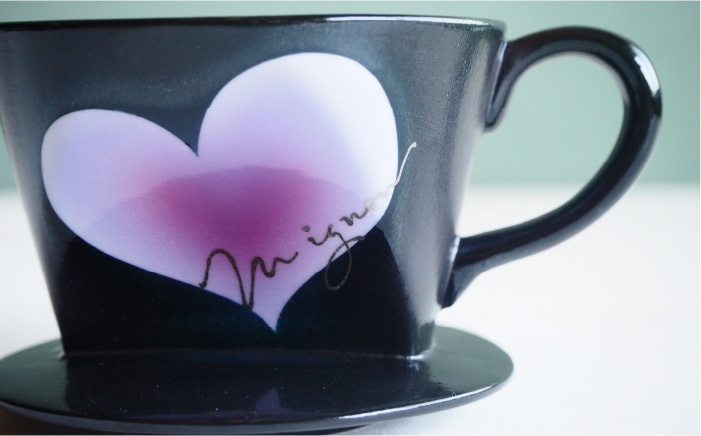 【波佐見焼】mignon ハート ドリッパー 紫【紫明窯・作家はな】【陶藤】 [BE26]