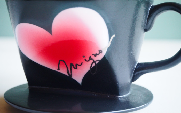 【波佐見焼】mignon ハート ドリッパー 赤【紫明窯・作家はな】【陶藤】 [BE29]