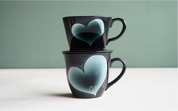 【波佐見焼】mignon ハート ドリッパー・マグ セット グレー【紫明窯・作家はな】【陶藤】 [BE30]