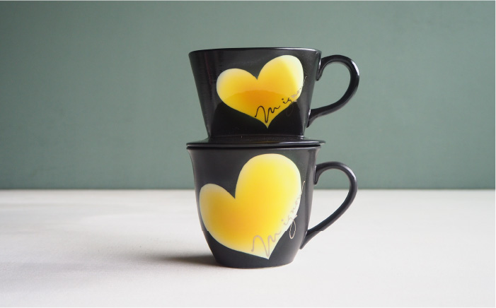 【波佐見焼】mignon ハート ドリッパー・マグ セット イエロー【紫明窯・作家はな】【陶藤】 [BE31]