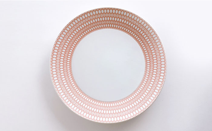 【波佐見焼】センティアラポール （ピンク・グレー） 20cm プレート 浅型 ボウル ペアセット【西山】【NISHIYAMAJAPAN】 [CB116]