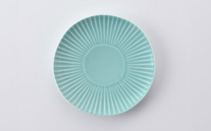 【波佐見焼】しのぎ新色 中皿 Helloblue 3枚セット ブルー【一龍陶苑】 [CC86]