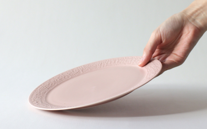 【波佐見焼】PATTERNED PLATE 21 antique rose 【BIRDS’ WORDS】 [CF093]