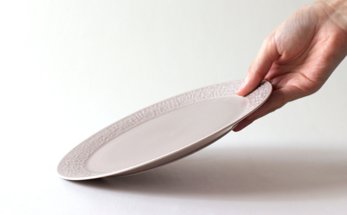 【波佐見焼】PATTERNED PLATE 21 greige 【BIRDS’ WORDS】 [CF094]