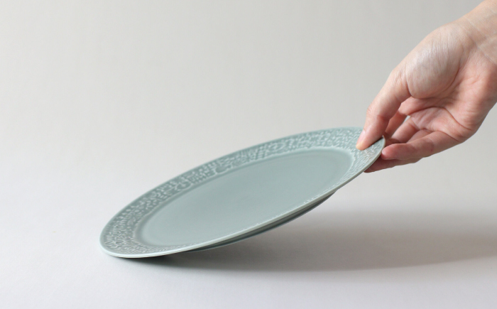 【波佐見焼】PATTERNED PLATE 21 squall gray 【BIRDS’ WORDS】 [CF097]