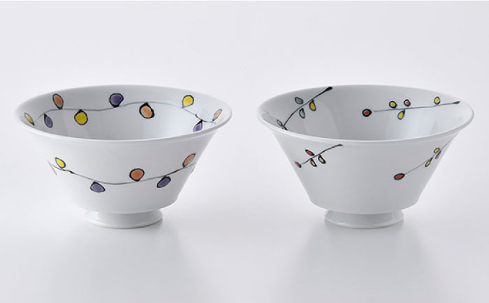 【波佐見焼】イケメン丼2個セット（波風船、草花）【大新窯】 [DC105]