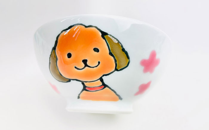 【波佐見焼】プードルちゃん 仕切り プレート ミニ マグカップ ミニ 茶わん 3点セット 仕切り皿 子ども食器【大新窯】 [DC120]