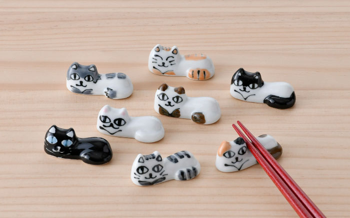【波佐見焼】にゃんこの箸置き ８種 カトラリー【大新窯】 [DC152]