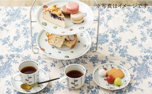 【波佐見焼】「Sunny Days」シリーズ 小皿 ティーカップ 含む アフタヌーンティーセット（スタンド付き）【大新窯】 [DC74]