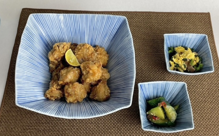 【波佐見焼】内外十草 角 大鉢 1点 角 小鉢 2点【大新窯】 [DC92]