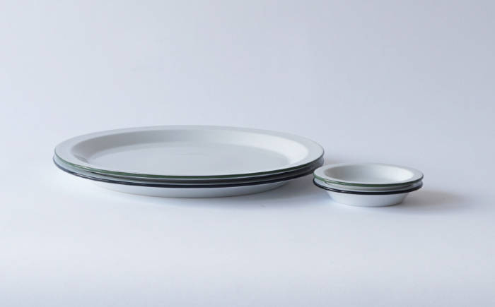 【波佐見焼 Cords】Rim Plate 25cm＆10cm ブラック・グリーン 4枚セット【東京西海】 [DD246]