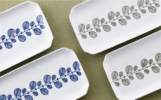 【波佐見焼】ミント 角 プレート 2色×2点 計4点セット【新生和】 [DE06]