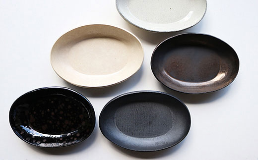 【波佐見焼 マルヒロ】BARBAR たたら 楕円皿・小鉢セット（10点）全5柄 [EB115]