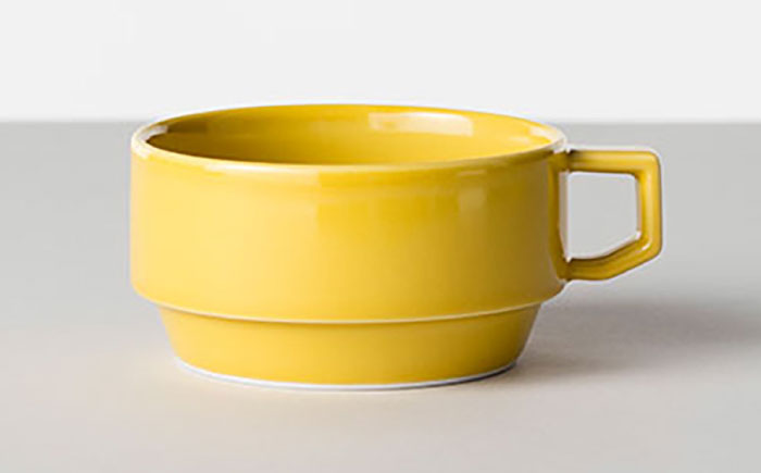 【波佐見焼 マルヒロ】HASAMI SEASON 01 ブロックマグスープペアセット（2点）マスタード×アイスグリーン [EB210]