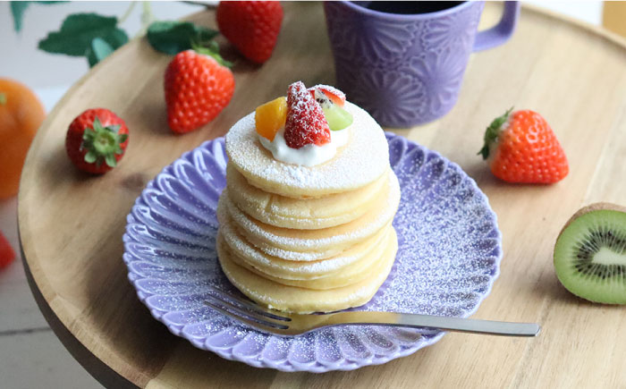 【波佐見焼】マリーゴールド プレート M ヴァイオレット 2枚セット ケーキ皿 取り皿【翔芳窯】 [FE107]