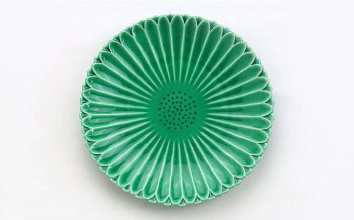 【波佐見焼】マリーゴールド プレート M エメラルド 5枚セット ケーキ皿 取り皿【翔芳窯】 [FE125]