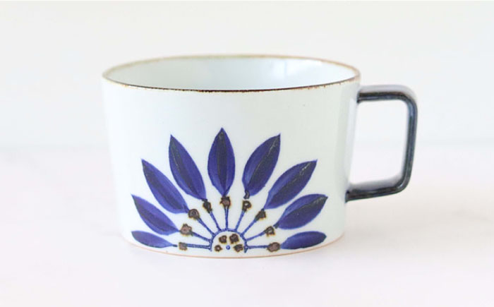 【波佐見焼】ブルーフラワー スープカップ ペアセット【翔芳窯】 [FE157]