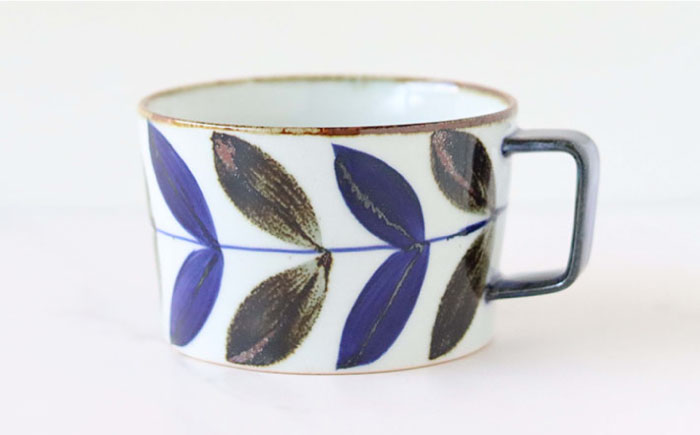 【波佐見焼】リーフ スープカップ ペアセット【翔芳窯】 [FE160]