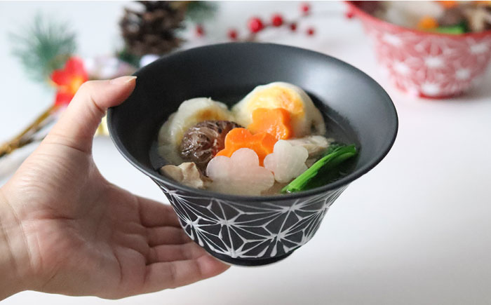 【波佐見焼】ホワイトライン麻 ミニ丼 どんぶり マットブラック【翔芳窯】 [FE163]