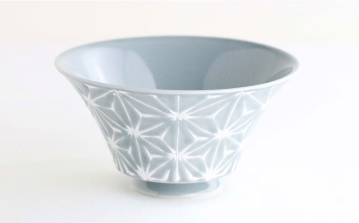 【波佐見焼】ホワイトライン麻 ミニ丼 どんぶり グレー【翔芳窯】 [FE165]