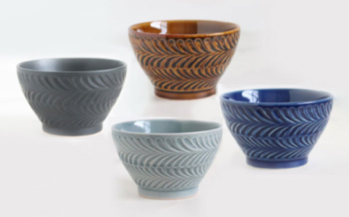 【波佐見焼】ローズマリー 茶碗 4色セット B【翔芳窯】 [FE181]