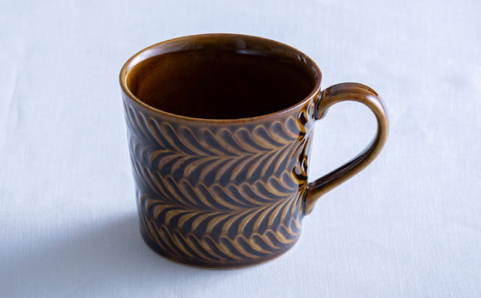 【波佐見焼】ローズマリー マグカップ アメ・アイボリー ペアセット【翔芳窯】 [FE189]