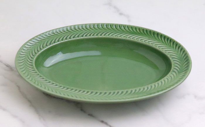 【波佐見焼】ローズマリー リムオーバル プレート オリベ【翔芳窯】 [FE209]