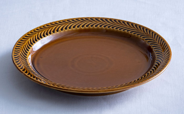 【波佐見焼】ローズマリー リム プレートL アメ【翔芳窯】 [FE217]