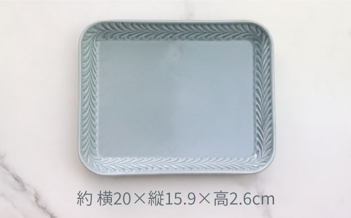 【波佐見焼】ローズマリー スクエアプレート グレー【翔芳窯】 [FE229]