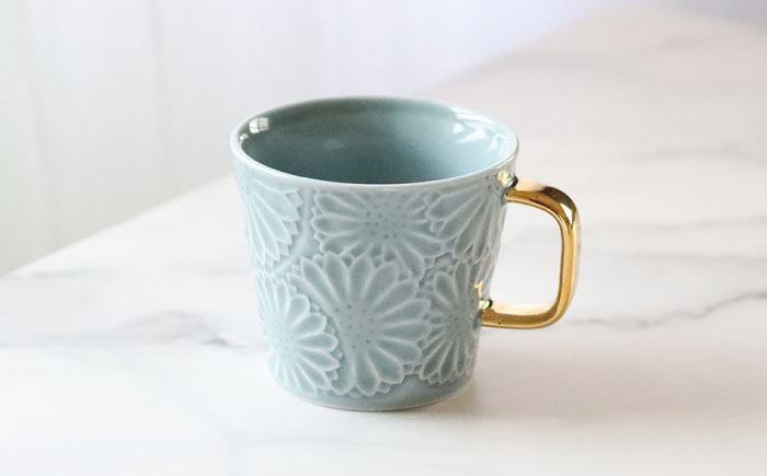 【波佐見焼】マリーゴールドマグカップ＋Gold カップ＆ソーサー  ライトグレー  計2点 食器 皿【翔芳窯】 [FE253]