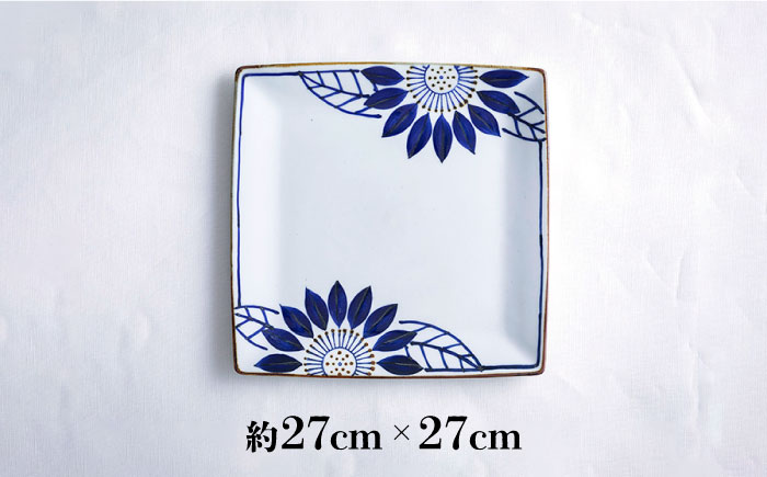 【波佐見焼】スクエアプレートL ブルーメ 食器 皿【翔芳窯】 [FE274]