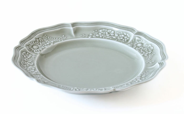 【波佐見焼】ombre de fleur ブーケプレート ロイヤルグレー 食器 皿【翔芳窯】 [FE344]