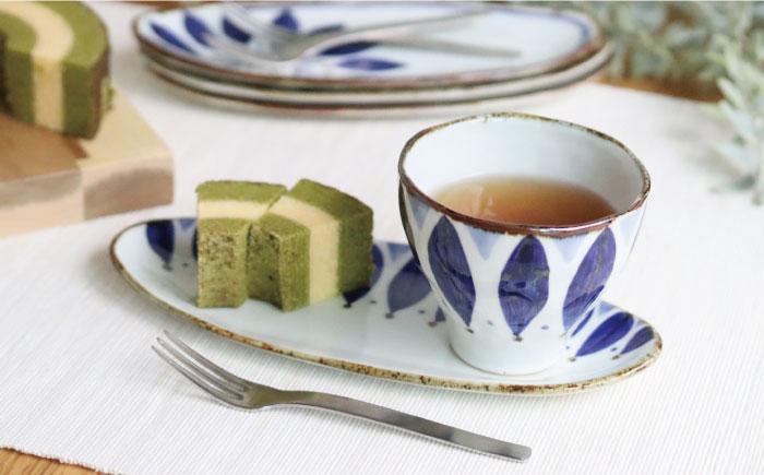 【波佐見焼】スリム オーバル プレート ・カップ セット ペタル【翔芳窯】 [FE48]