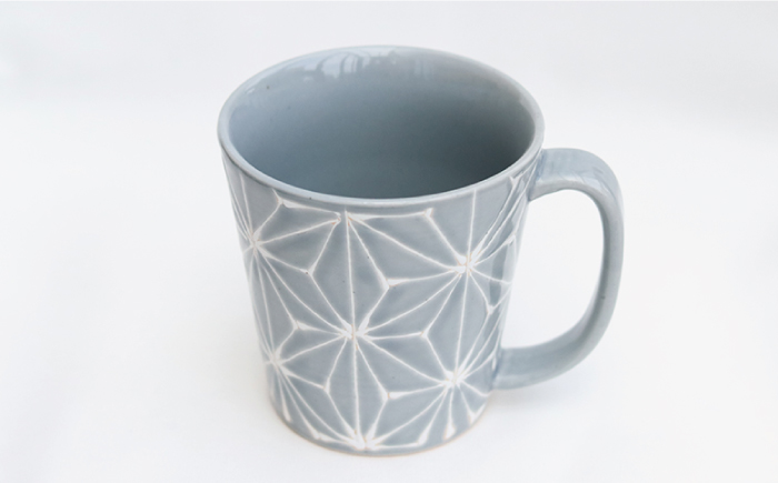 【波佐見焼】ホワイトライン麻 BIGマグカップ グレー【翔芳窯】 [FE60]