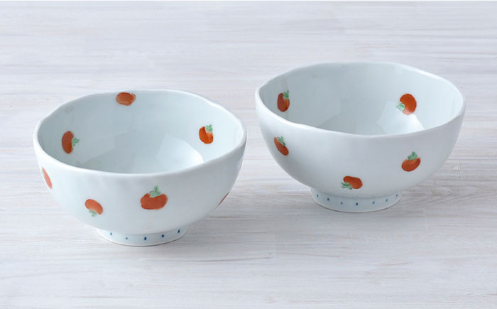 【波佐見焼】ミニトマト ミニ丼 どんぶり ペアセット【藍水】 [GB31]