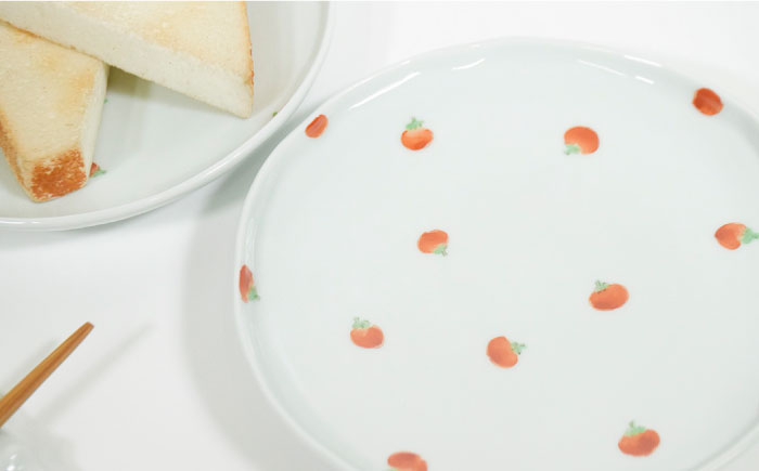 【波佐見焼】ミニトマト 6寸皿 小皿 ペアセット【藍水】 [GB32]