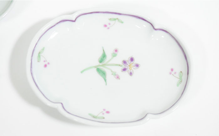 【波佐見焼】一つ花 木瓜型 小皿 3枚セット【藍水】 [GB39]