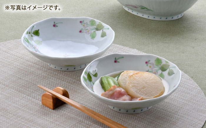 【波佐見焼】秋海棠 花柄 深鉢 2点セット【藍水】 [GB50]