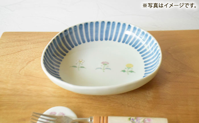 【波佐見焼】十草 三つ花 盛鉢【藍水】 [GB54]