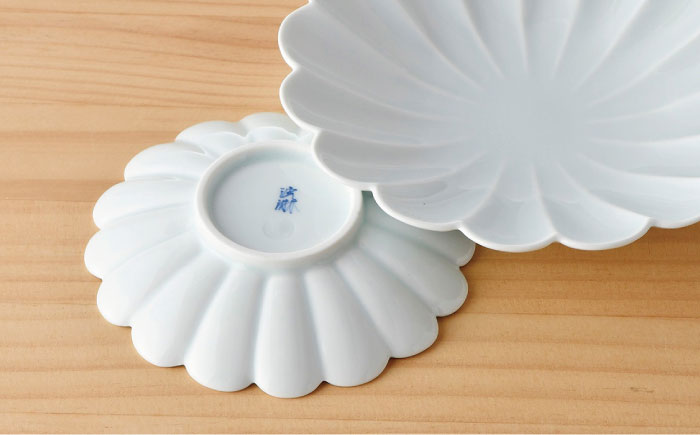 【波佐見焼】菊紋 皿 菊型 小鉢（小）のセット 白【洸琳窯】 [GE41]