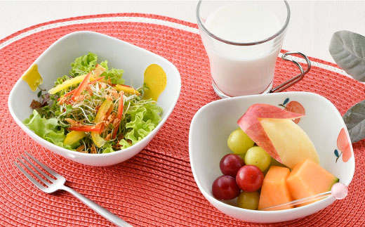 【波佐見焼】ラフランス・りんご 正角 ボウル セット【松幸陶芸】 [HB26]